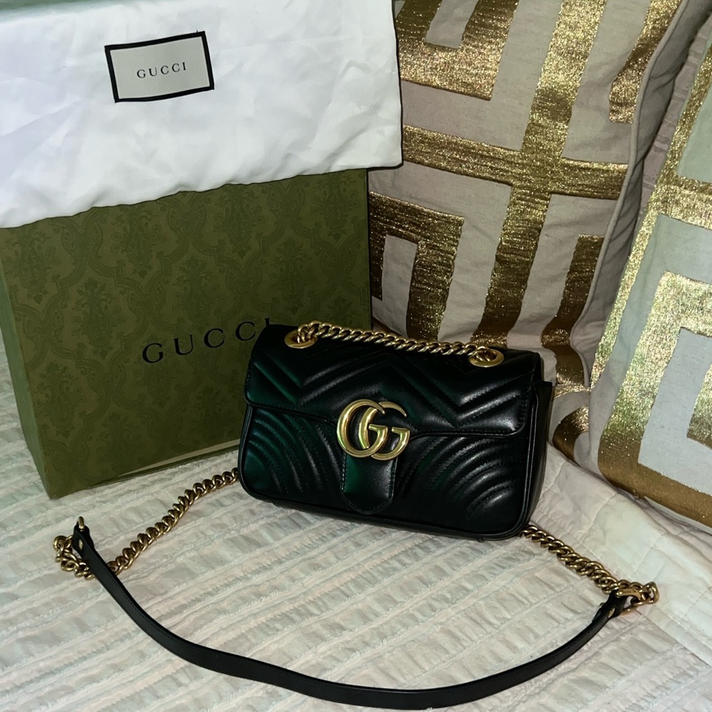 Gucci Marmont Matlasse Mini Crossbody Handbag